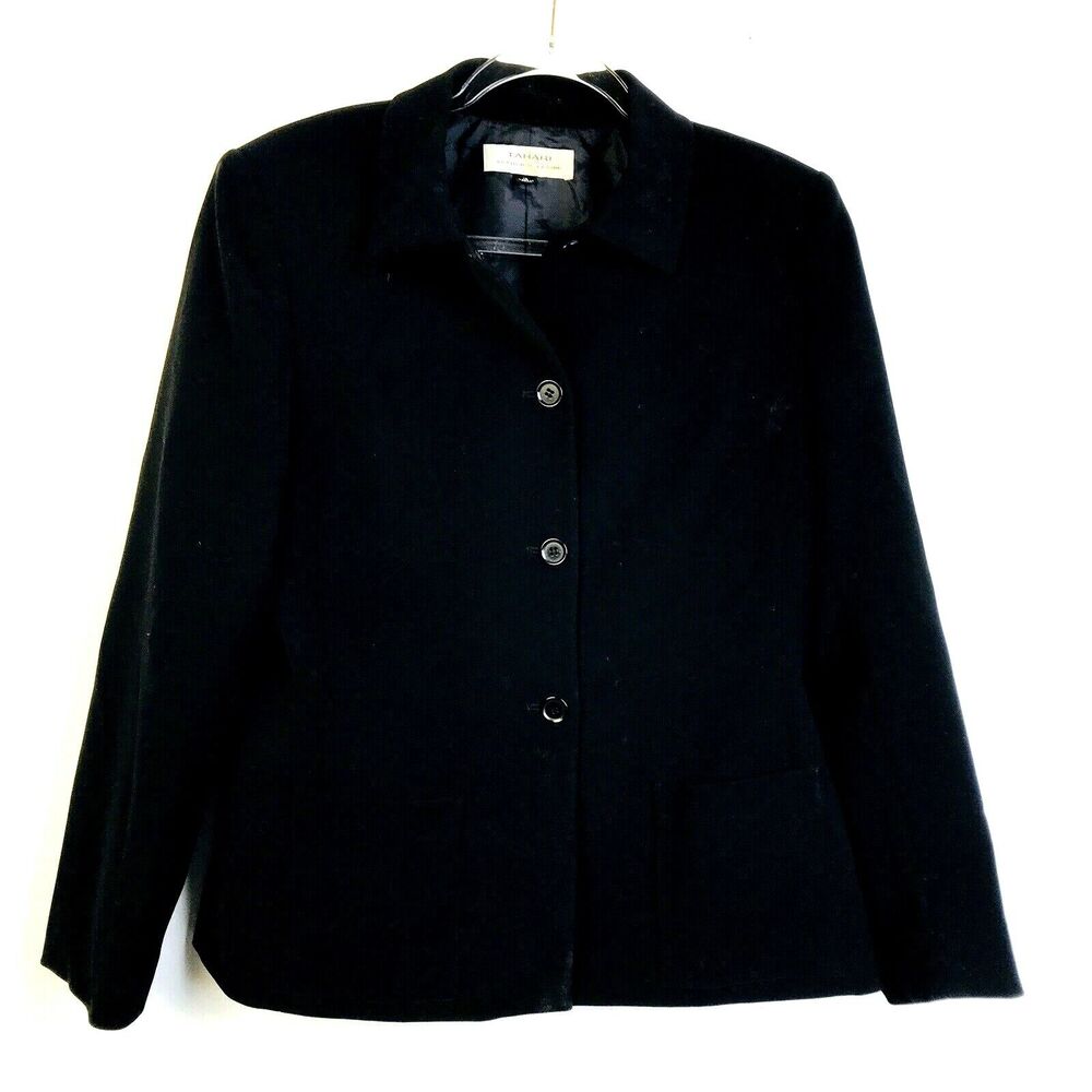 Tahari Arthur S Levine Blazer Women Size 10 Black Jacket Business Career Jacket